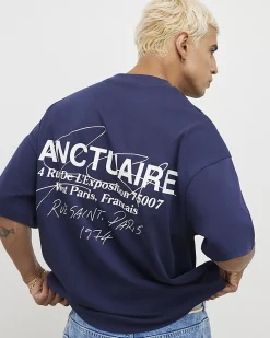 Navy Oversized Cotton Sanctuaire T-Shirt