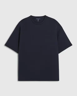 Navy Oversized Premium Cotton Blend T-Shirt