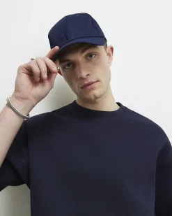 Navy Oversized Premium Cotton Blend T-Shirt
