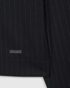 Navy Pinstripe Blazer Jacket