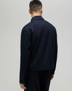 Navy Pinstripe Blazer Jacket