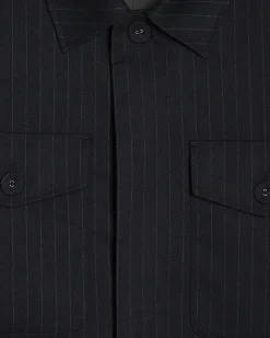 Navy Pinstripe Blazer Jacket