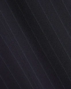Navy Pinstripe Crochet Side Stripe Joggers