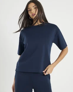Navy Premium Short Sleeve Boxy Fit T-shirt