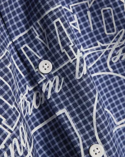 Navy Regular Fit 76 Check Cotton Blend Shirt
