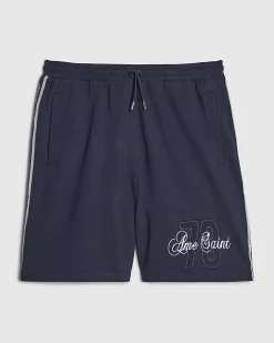 Navy Regular Fit Ame Saint Stripe Shorts