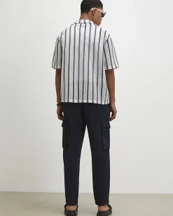 Navy Regular Fit Cargo Trousers