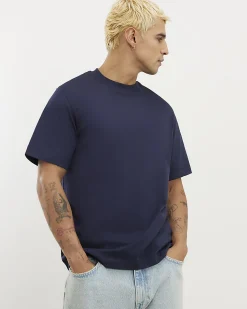 Navy Regular Fit Cotton Midweight T-Shirt