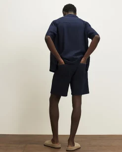 Navy Regular Fit Cross Hatch Shorts