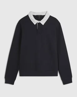 Navy Regular Fit Long Sleeve Polo Shirt