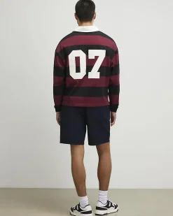 Navy Regular Fit Taped Shorts