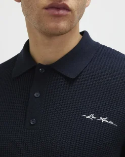 Navy Regular Fit Waffle Knit Jumper