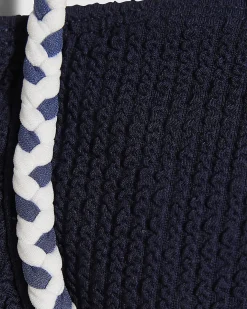 Navy Rope Trim Bikini Top