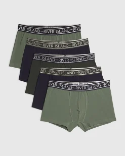 Navy Satin RI Pack Of 5 Trunks