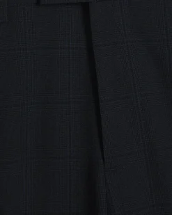 Navy Slim Fit Check Suit Trousers