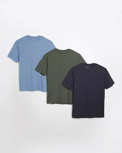 Navy Slim Fit Crew Neck T-Shirt 3 Pack
