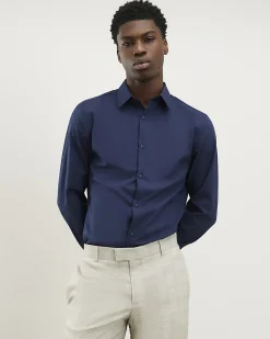 Navy Slim Fit Long Sleeve Shirt
