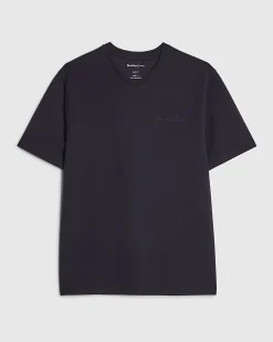 Navy Slim Fit Midweight V Neck T-Shirt