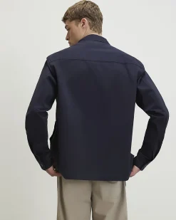 Navy Slim Fit Overshirt