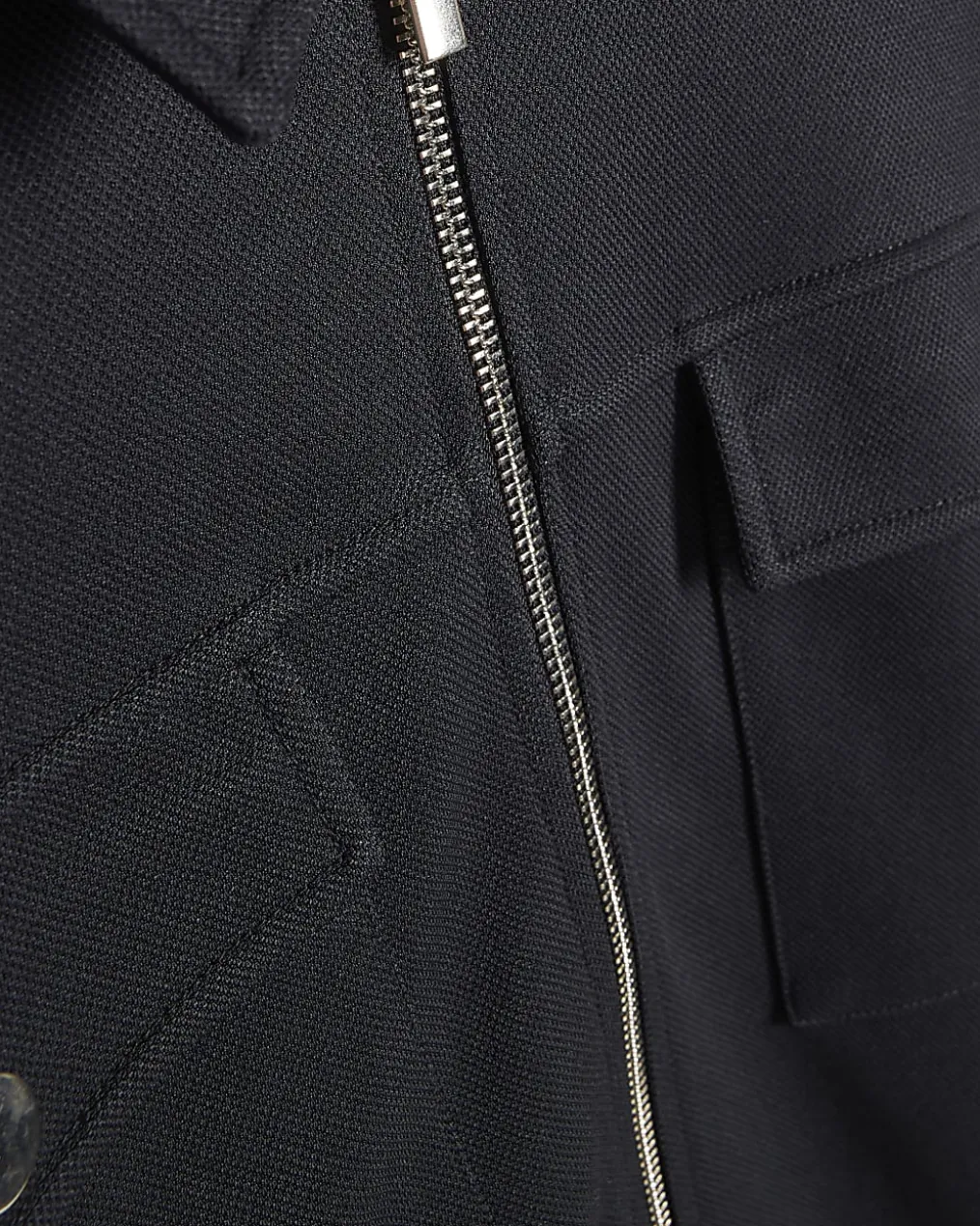 Navy Slim Fit Pique Shacket And Joggers Set