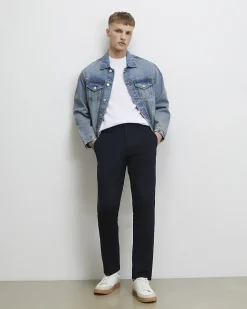 Navy Slim Fit Stretch Chino Trousers