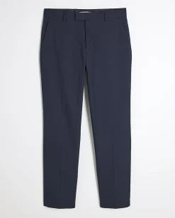 Navy Slim Fit Stretch Tailored Suit Trousers