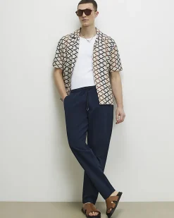 Navy Slim Fit Trousers