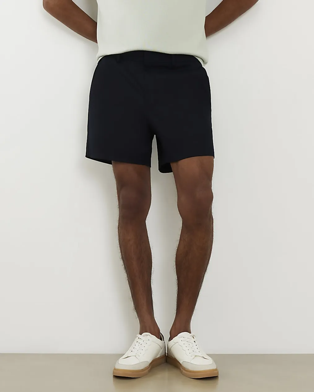Navy Slim Short Length Stretch Chino Shorts