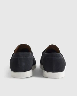 Navy Suede Loafers
