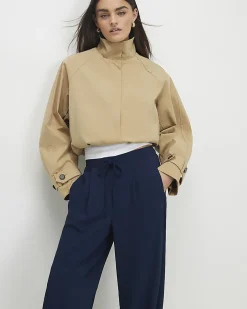 Navy Tailored Elasticated Jogger Trousers