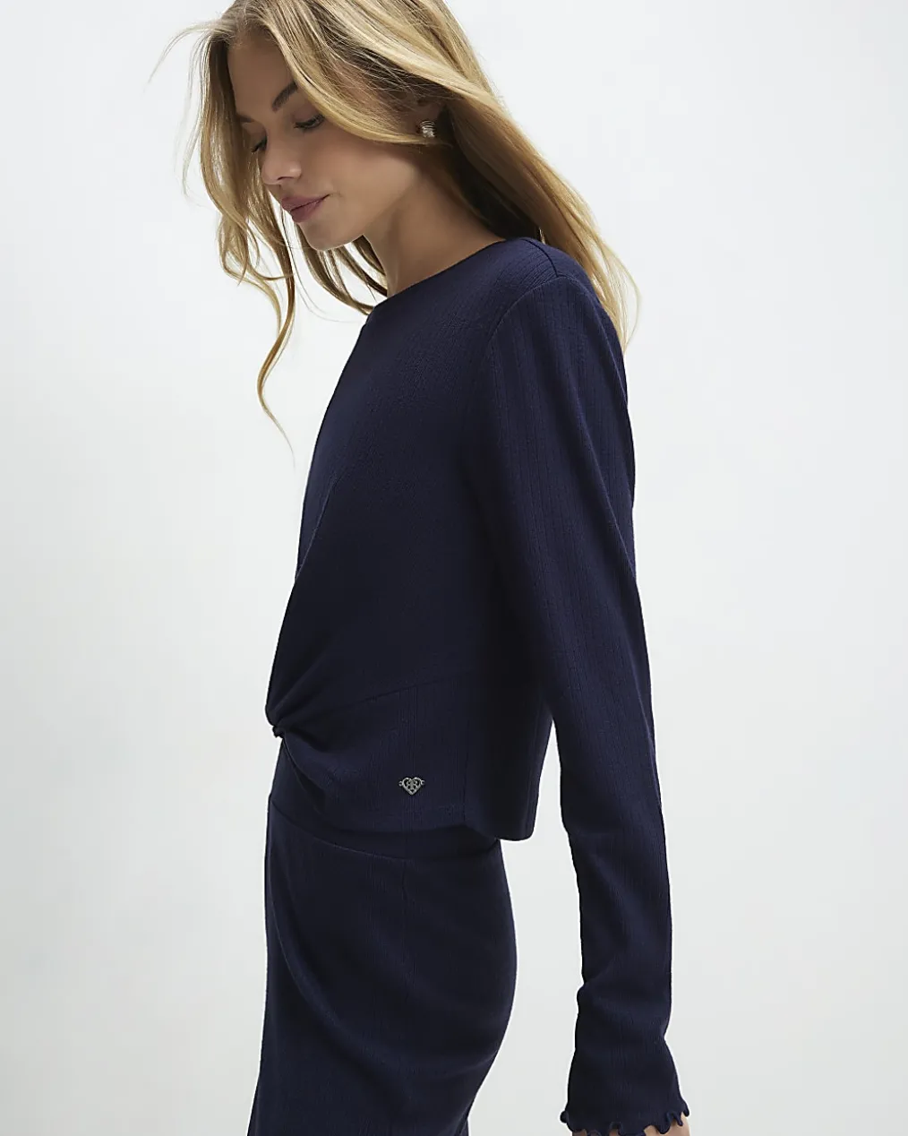 Navy Twist Top Lounge Set