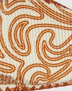Orange Cornelli Print Bandeau Bikini Top