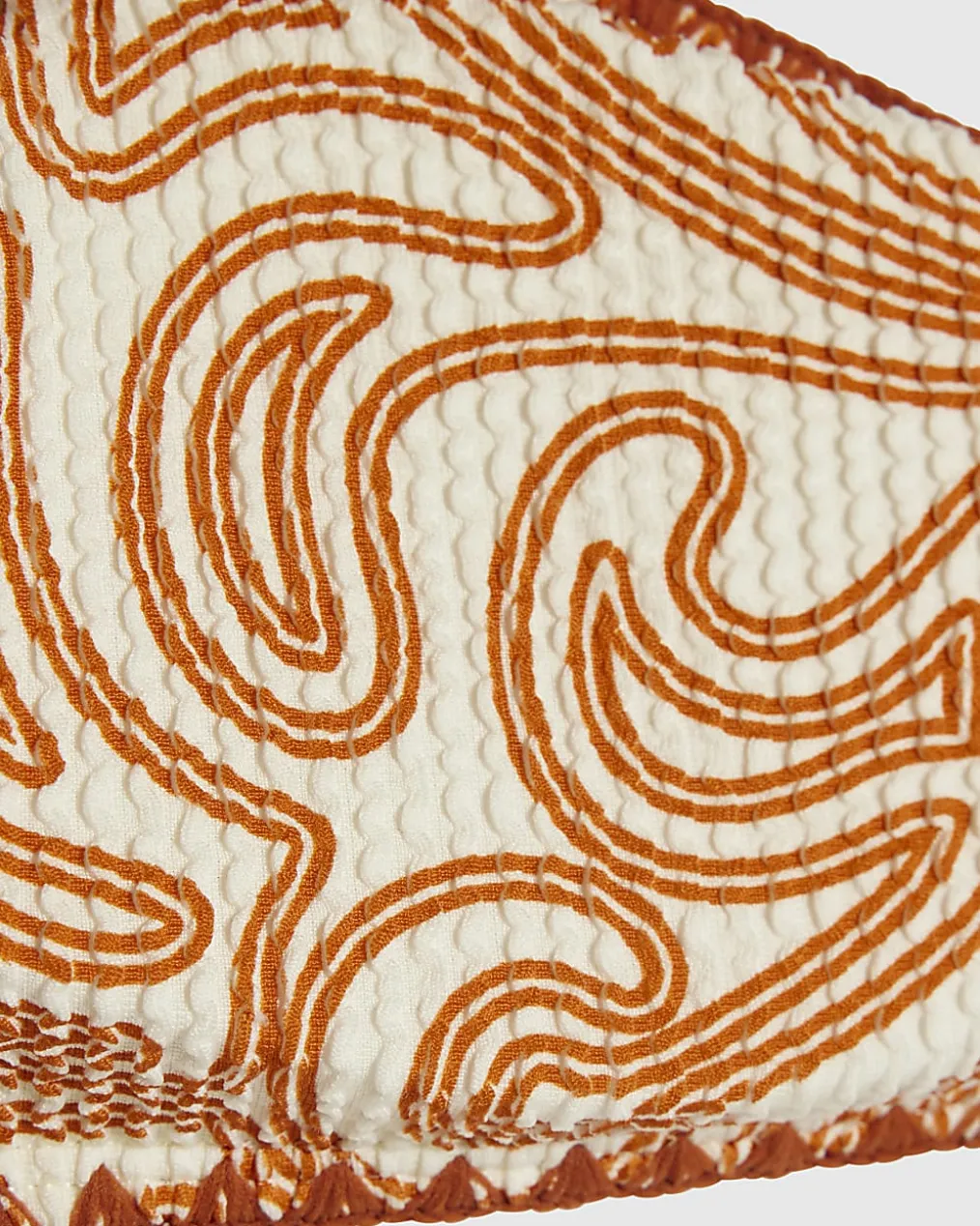Orange Cornelli Print Bandeau Bikini Top