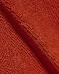 Orange Cotton Blend Halter Neck Tank Top