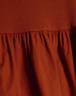 Orange Cotton Blend Whipstitch Maxi Dress