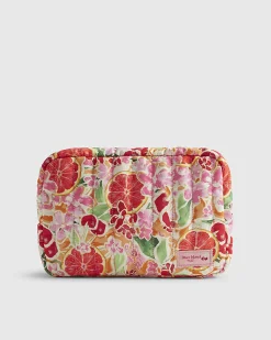 Orange Fruity Floral Toiletries Bag