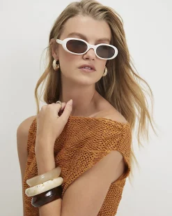 Orange Lace Sleeveless Off Shoulder Top