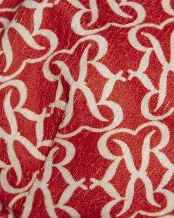 Orange Monogram Print Triangle Bikini Top