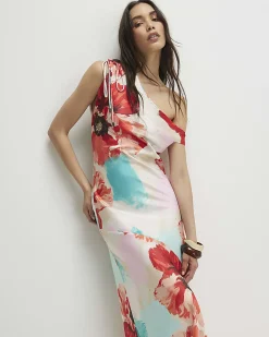 Orange One Shoulder Maxi Dress