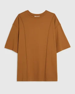 Orange Oversized Seam Front T-Shirt
