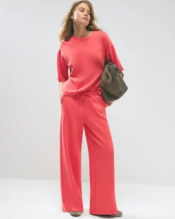 Orange Premium Drawstring Wide Leg Joggers