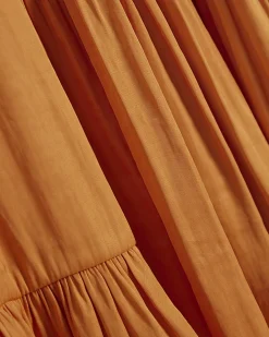 Orange Satin Sleeveless Top