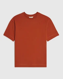 Orange Split Hem Boyfriend Fit T-Shirt