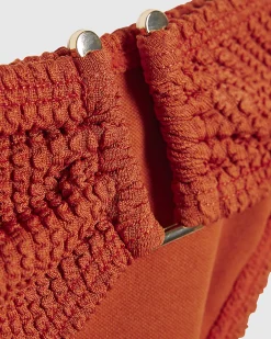 Orange Textured Bikini Bottoms