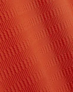 Orange Textured Sleeveless Polo Maxi Dress