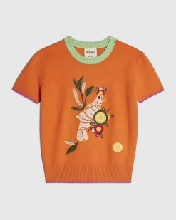 Orange Toucan Knitted T-Shirt