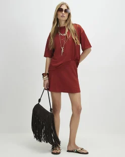 Orange T-Shirt And Skort Set