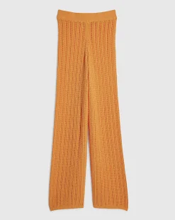 Orange Wide Leg Knitted Trouser