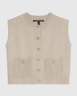 Petite Beige Knitted Waistcoat
