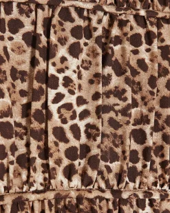 Petite Beige Leopard Print Tiered Maxi Dress